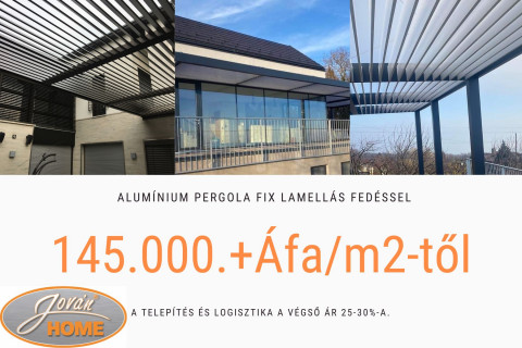 Alumínium pergola fixlamellával