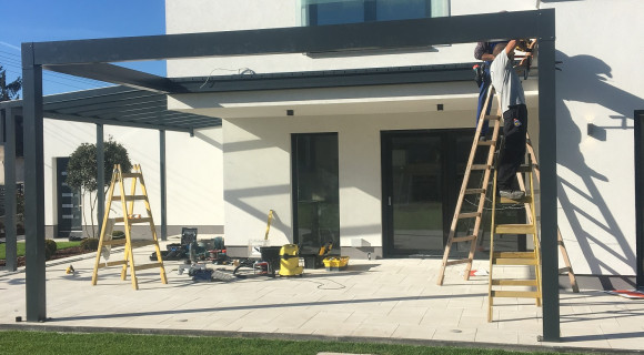 Lamellás pergola telepítése 2